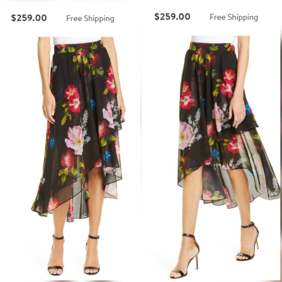 🍒NWT🍒 TED BAKER BERRY SUNDAE MIDI SKIRT - Picture 4 of 8